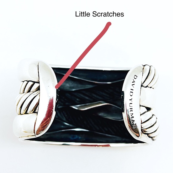 David Yurman Wide Crossover Cuff Sterling Silver, Retired, Gently Preowned - Picture 6 of 6